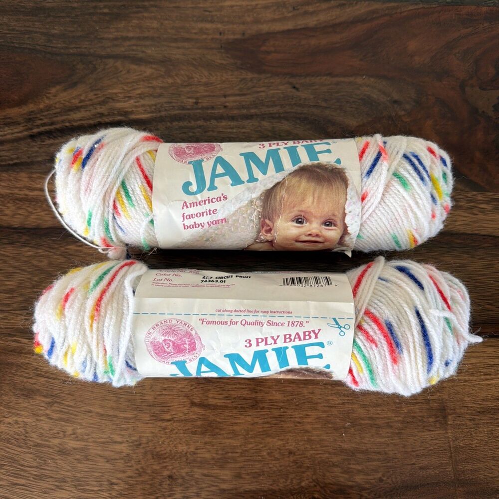 yarn 2 skeins jamie baby 'circus print'